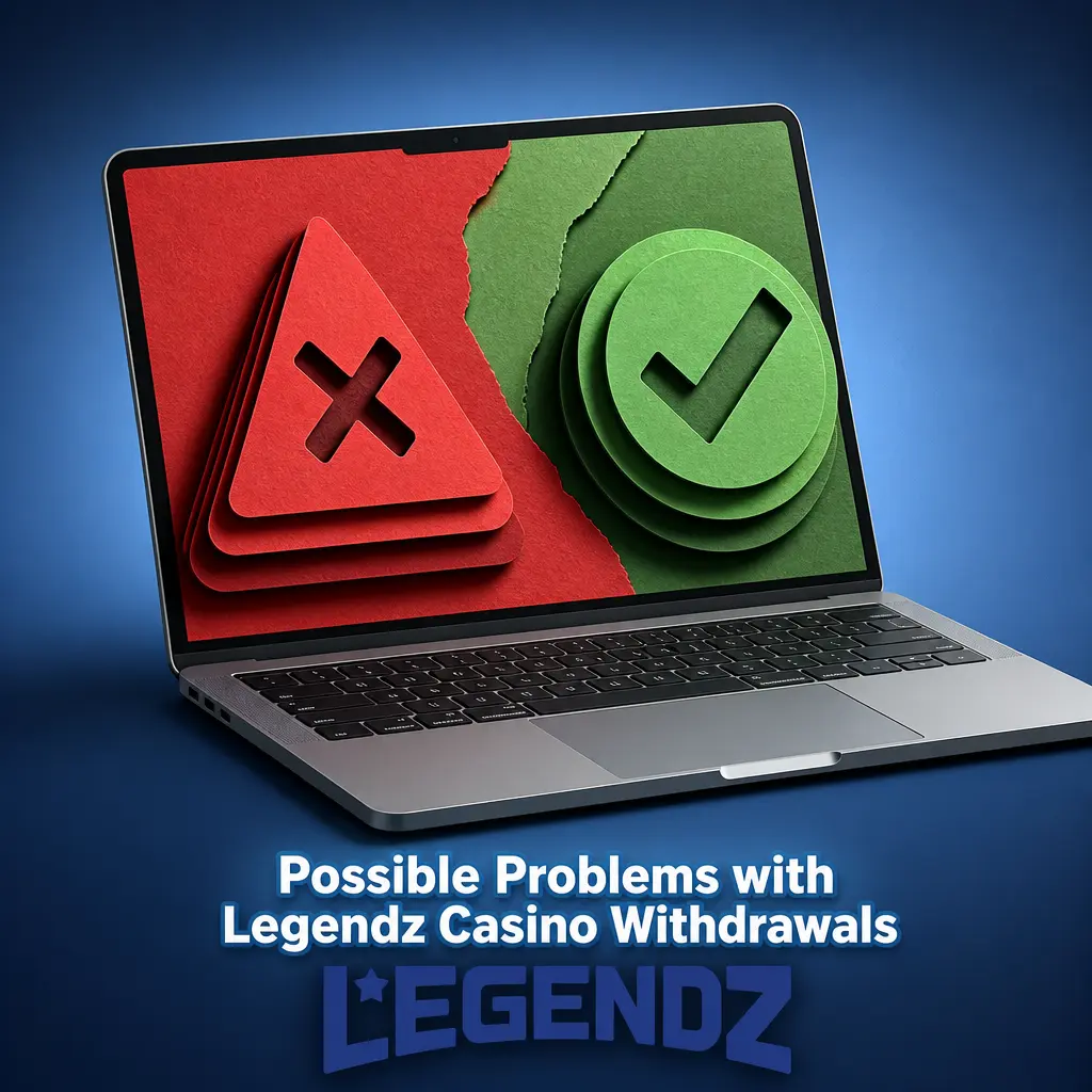 Possible Problems with Legendz Casino Withdrawals warning graphic