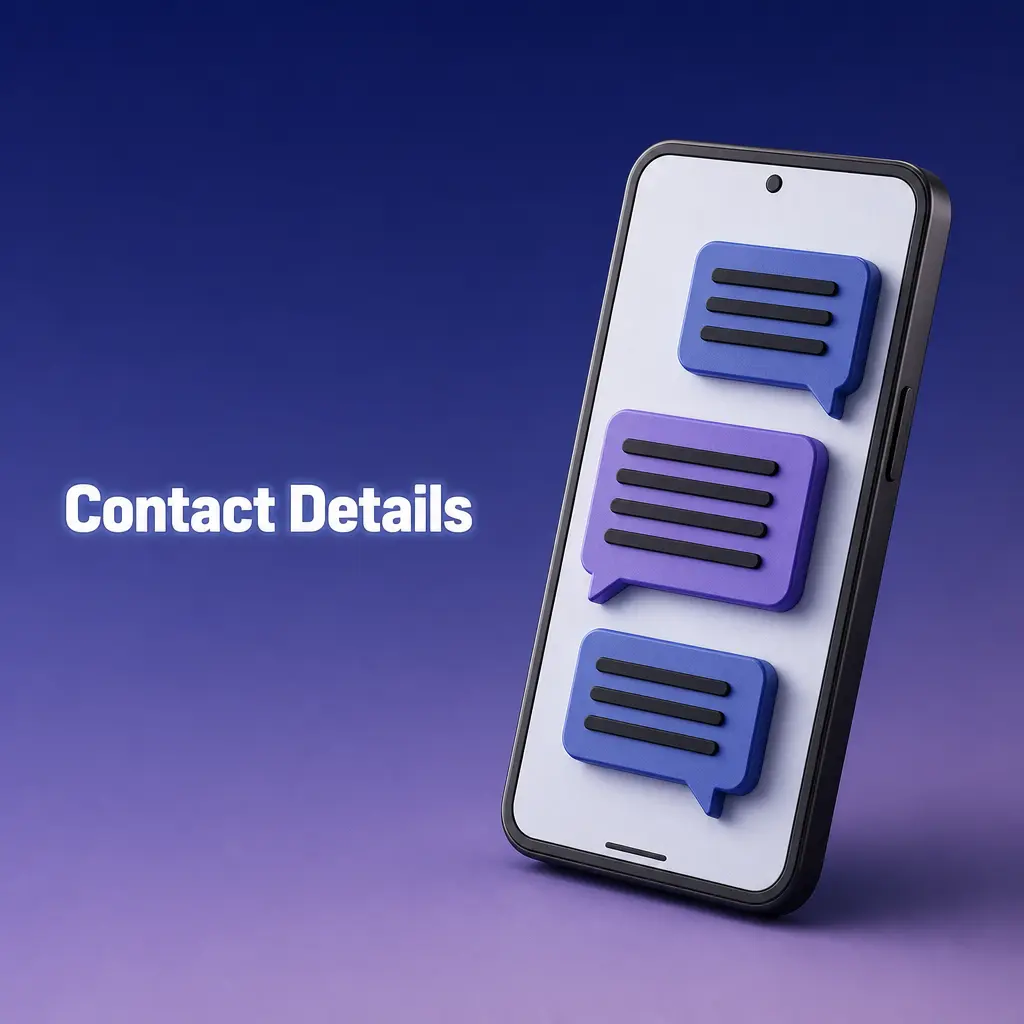 Contact Details support chat interface