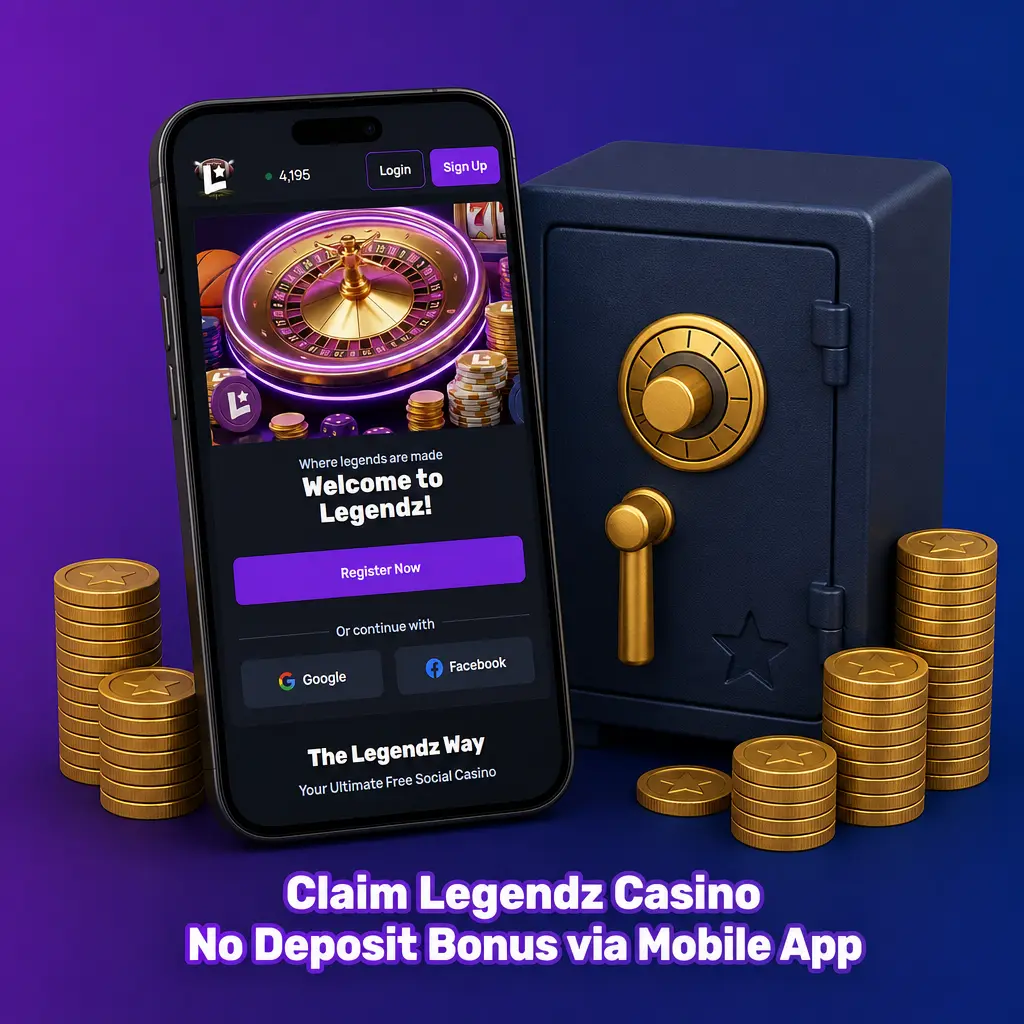 Claim Legendz Casino No Deposit Bonus via Mobile App safe with gold coins