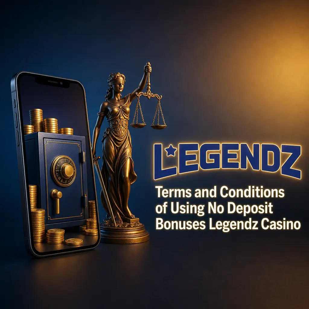 Terms and Conditions of Using No Deposit Bonuses Legendz Casino with Lady Justice statue